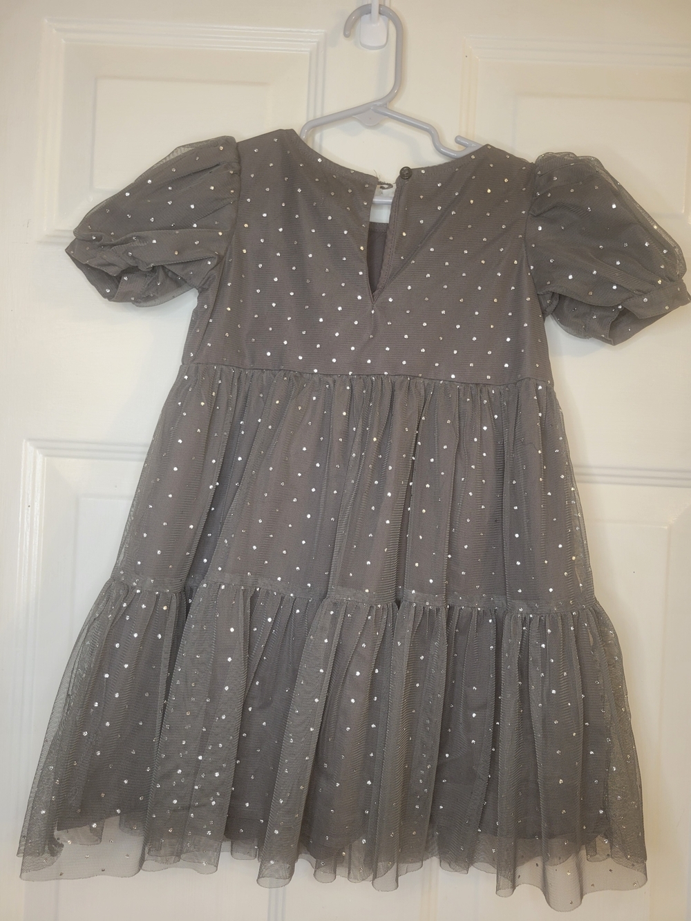 Gap Kids Gray Sparkle Tiered Tulle Dress - Picture 6 of 8